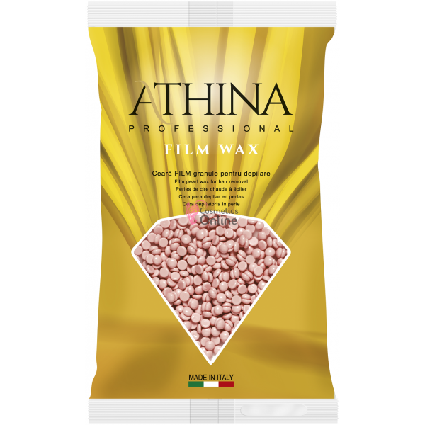 Ceara epilat traditionala elastica film tip granule roz ATHINA 1kg, art 1684