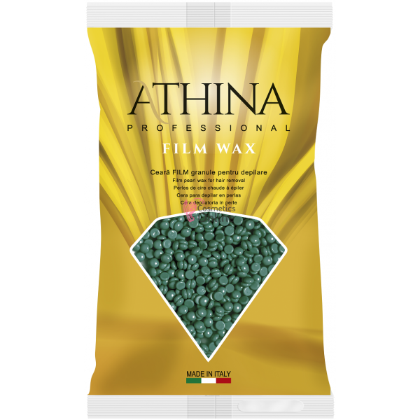 Ceara epilat traditionala elastica film tip granule verde clorofila ATHINA 1kg, art 1682