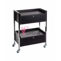 Ucenic pentru cosmetica cu 2 polite si 2 sertare, model BD 6004, culoare neagra