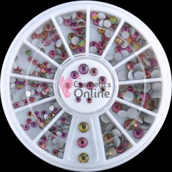 Carusel 3D pentru unghii C059 cu strasuri din  Cristale Curcubeu 200 buc 2-3mm