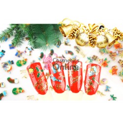 Stickere 3D Combinate  3DA32 cu Mos Craciun, Om de zapada, Reni, set de 6 folii