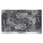 Matrita de Unghii din metal dreptunghiulara 16,2x10,2cm XL Flowers 05