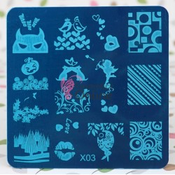 Matrita de Unghii din metal patrata 6,2x6,2cm X03