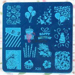 Matrita de Unghii din metal patrata 6,2x6,2cm X20