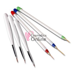 Pensule de unghii set de  6 bucati pentru decor cu varf subtire art PNS08+PNS11
