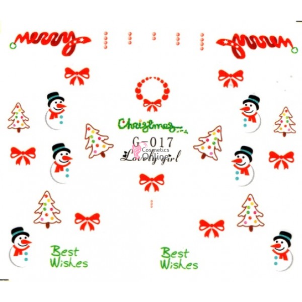Stickere cu Apa pentru unghii cod G017 - Sarbatori de Iarna