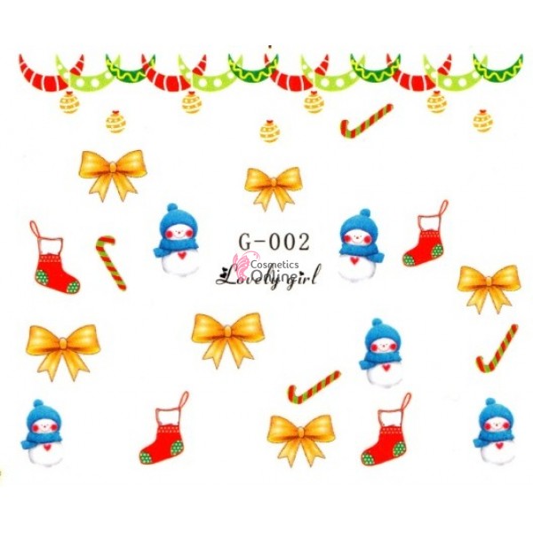 Stickere cu Apa pentru unghii cod G002 - Sarbatori de Iarna