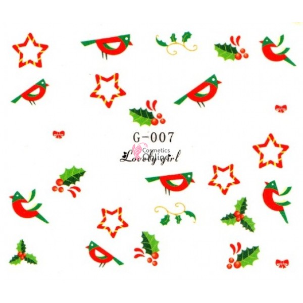 Stickere cu Apa pentru unghii cod G007 - Sarbatori de Iarna