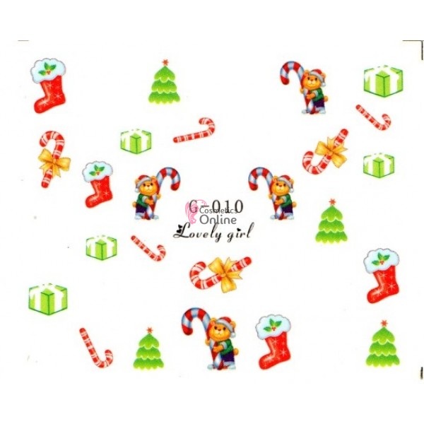 Stickere cu Apa pentru unghii cod G010 - Sarbatori de Iarna