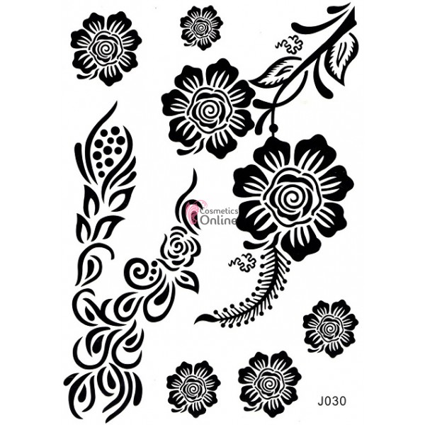 Tatuaje temporare pentru corp HENNA Negru J030